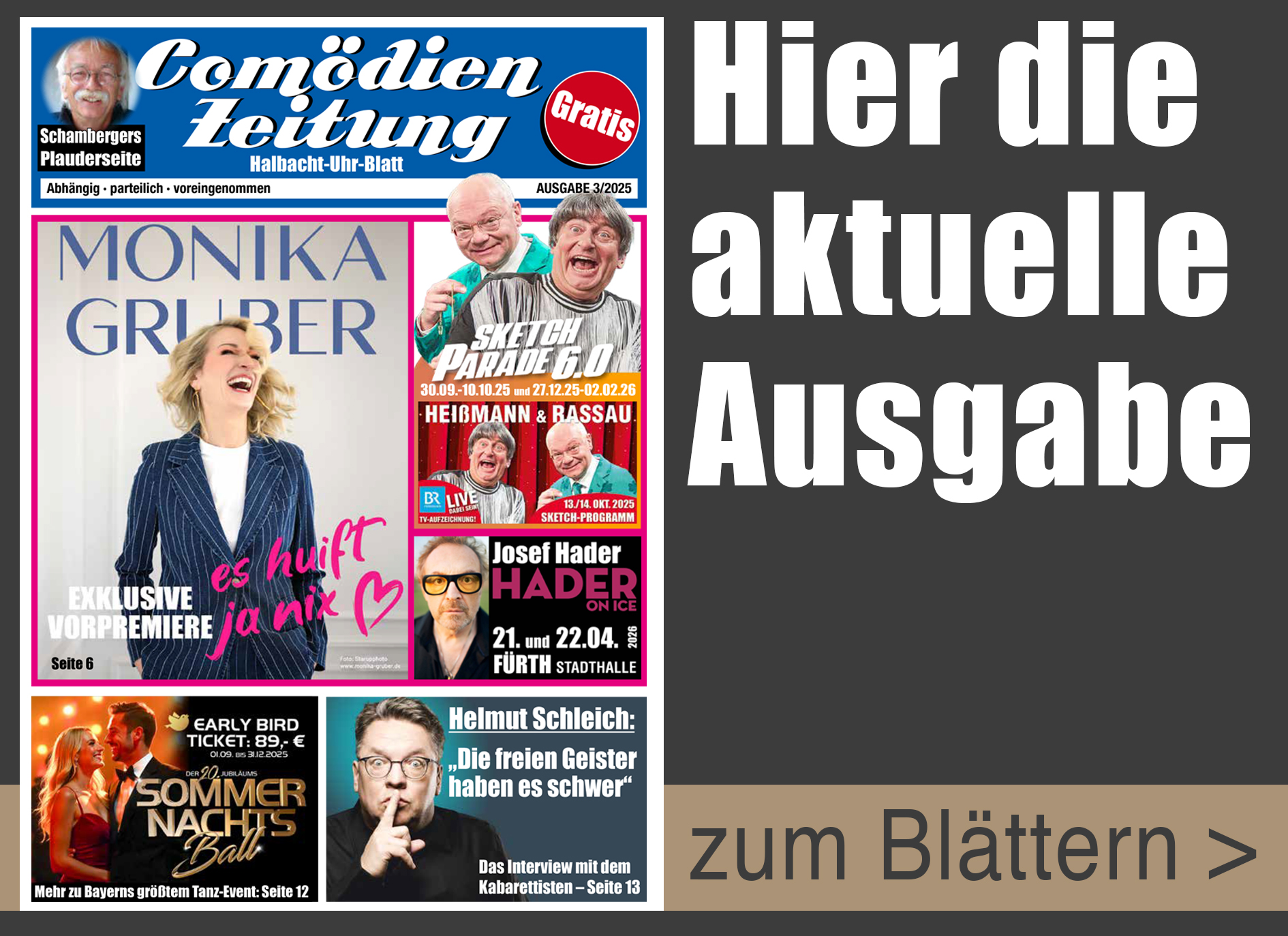 Comödien Zeitung aktuell zum BLÄTTERN